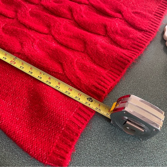 Soft Surroundings Women Red Guilia Cable Knit Cowl Neck Sweater Sz. 2X - Picture 6 of 7